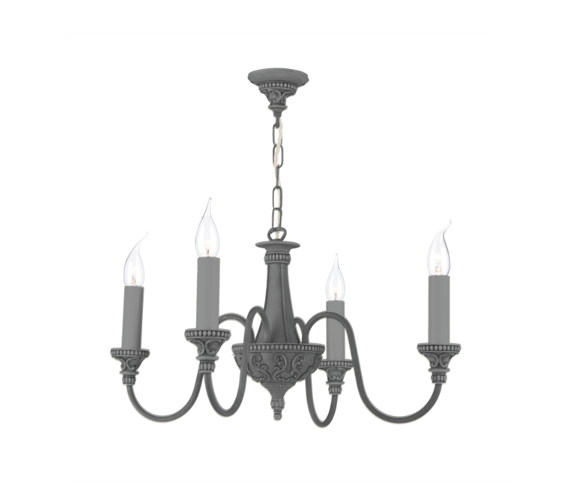 David Hunt Lighting Bailey 4 Light Chandelier BAI0499, Painted