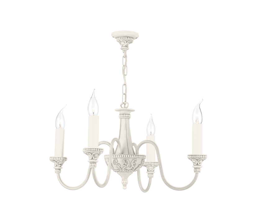 David Hunt Lighting Bailey 4 Light Chandelier BAI0499, Painted