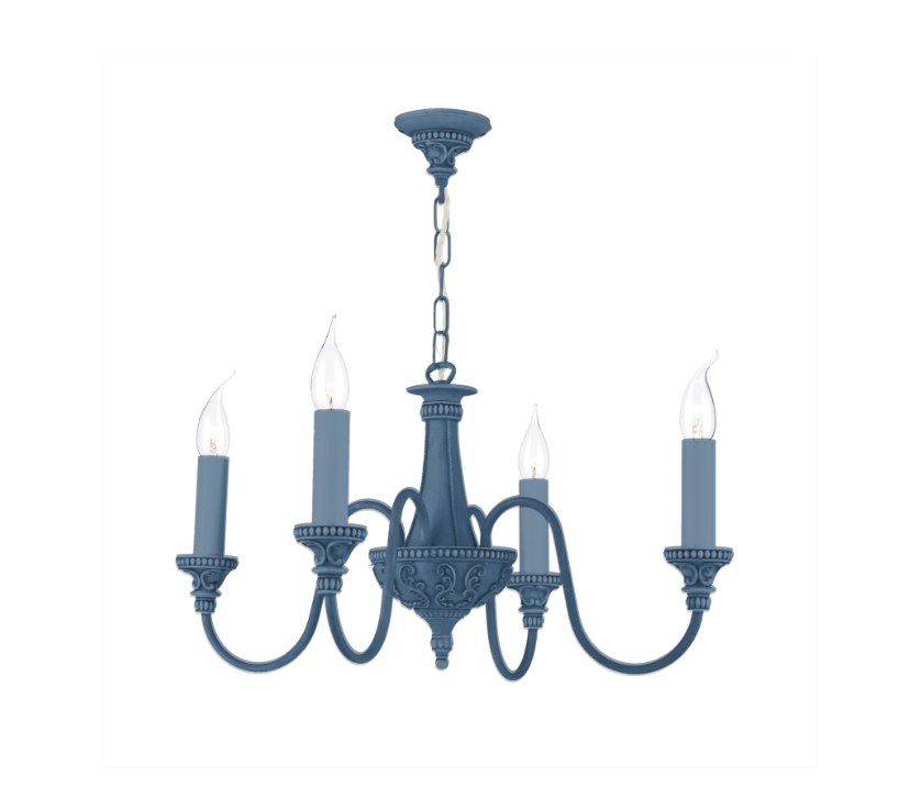 David Hunt Lighting Bailey 4 Light Chandelier BAI0499, Painted