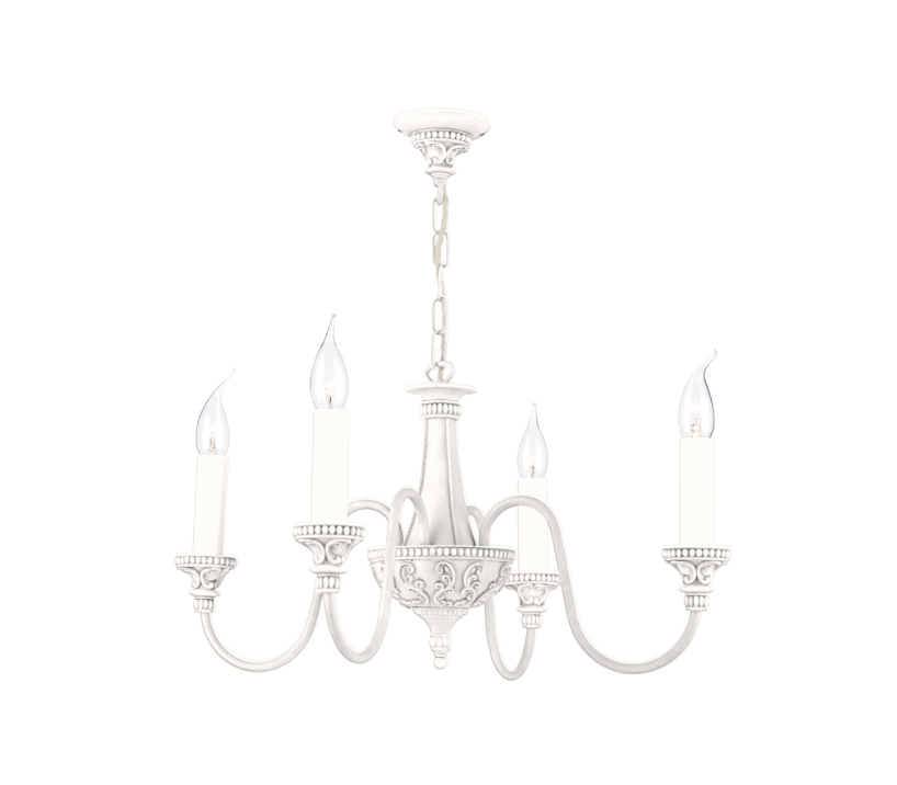 David Hunt Lighting Bailey 4 Light Chandelier BAI0499, Painted