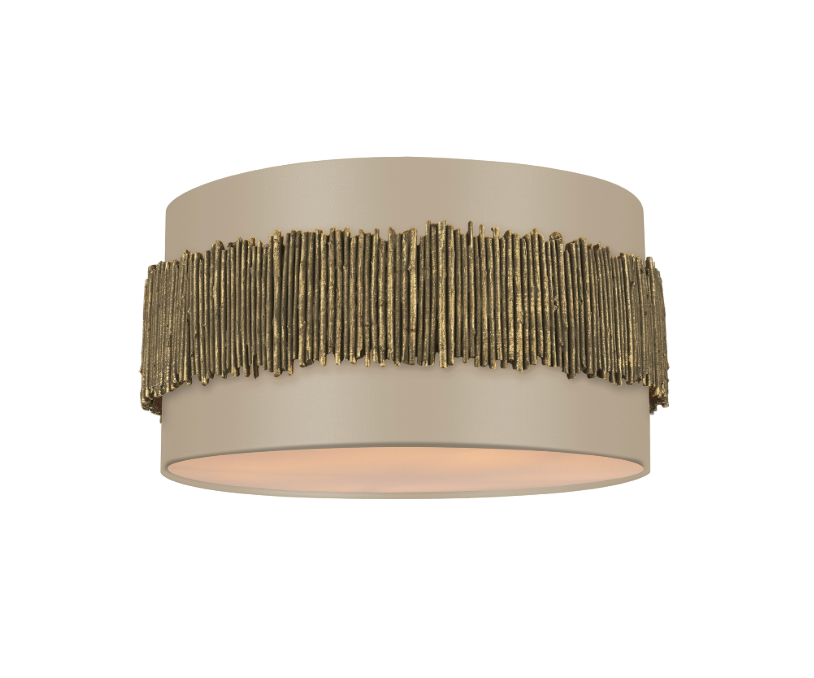 David Hunt Lighting Willow 4 Light Flush Gold With Bespoke Shade