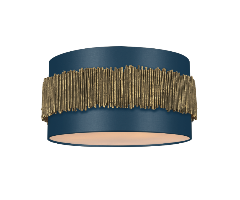 David Hunt Lighting Willow 4 Light Flush Gold With Bespoke Shade