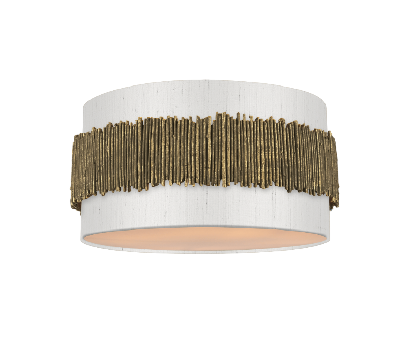 David Hunt Lighting Willow 4 Light Flush Gold With Bespoke Shade