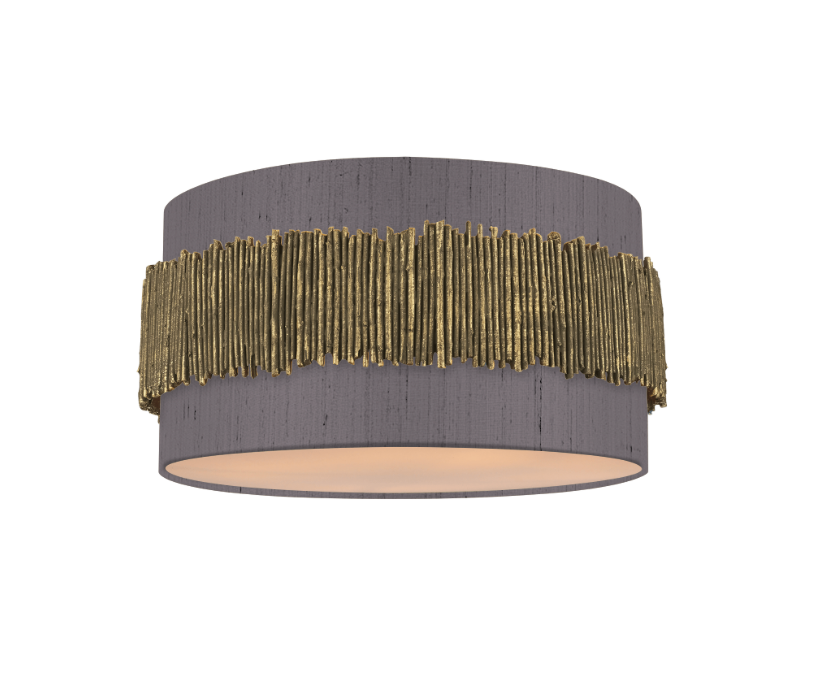 David Hunt Lighting Willow 4 Light Flush Gold With Bespoke Shade