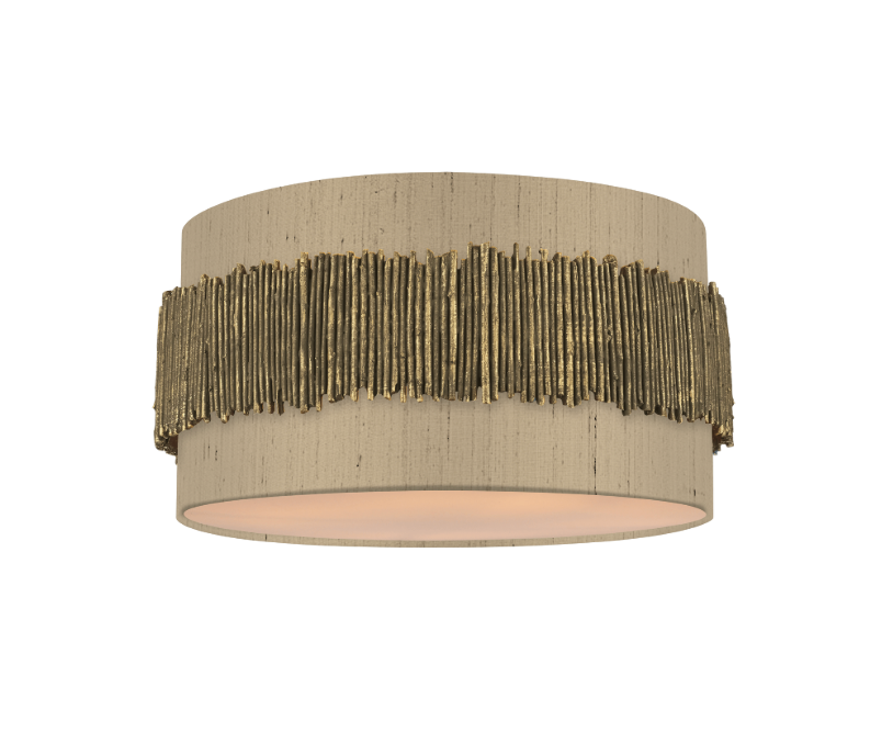 David Hunt Lighting Willow 4 Light Flush Gold With Bespoke Shade