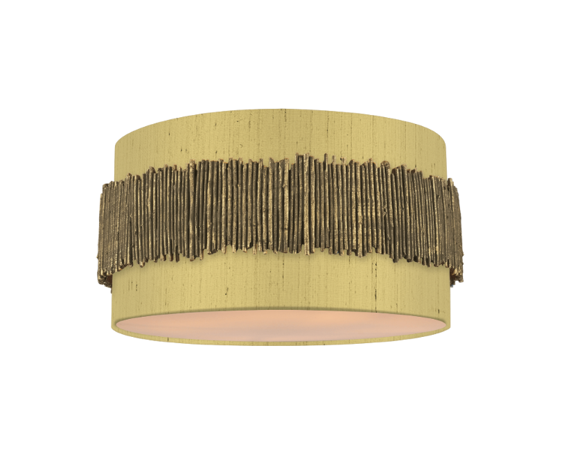 David Hunt Lighting Willow 4 Light Flush Gold With Bespoke Shade