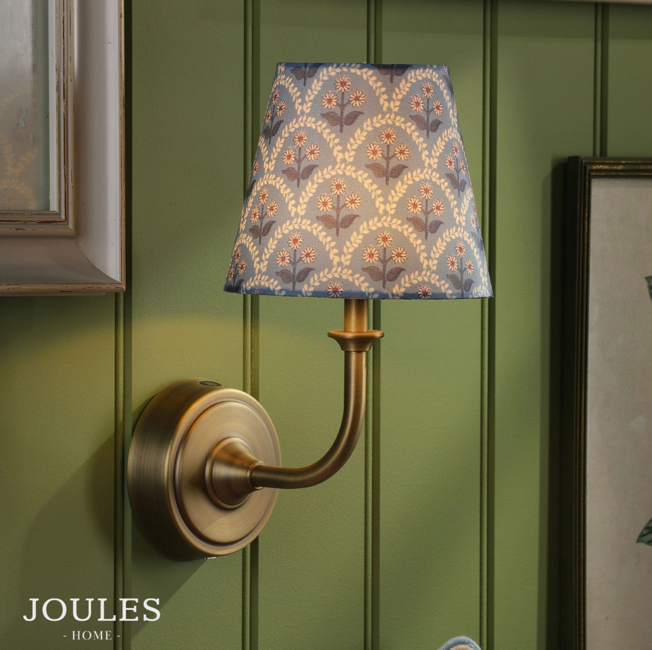 Joules Apsley Rechargeable LED Wall Light Trellis Floral Blue