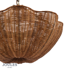 Joules Braywick 3 Light Pendant Satin Bronze and Rattan shade