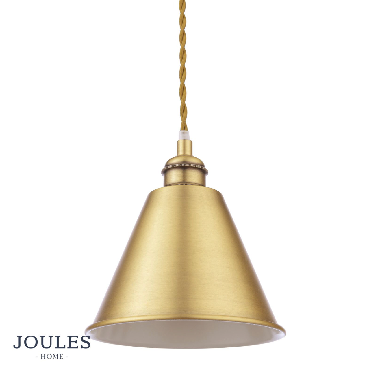 Joules Wollaton 3 Light Bar Pendant Matt Antique Brass and Matt White