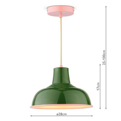 Joules Hatfield Pendant Green and Gloss Pink