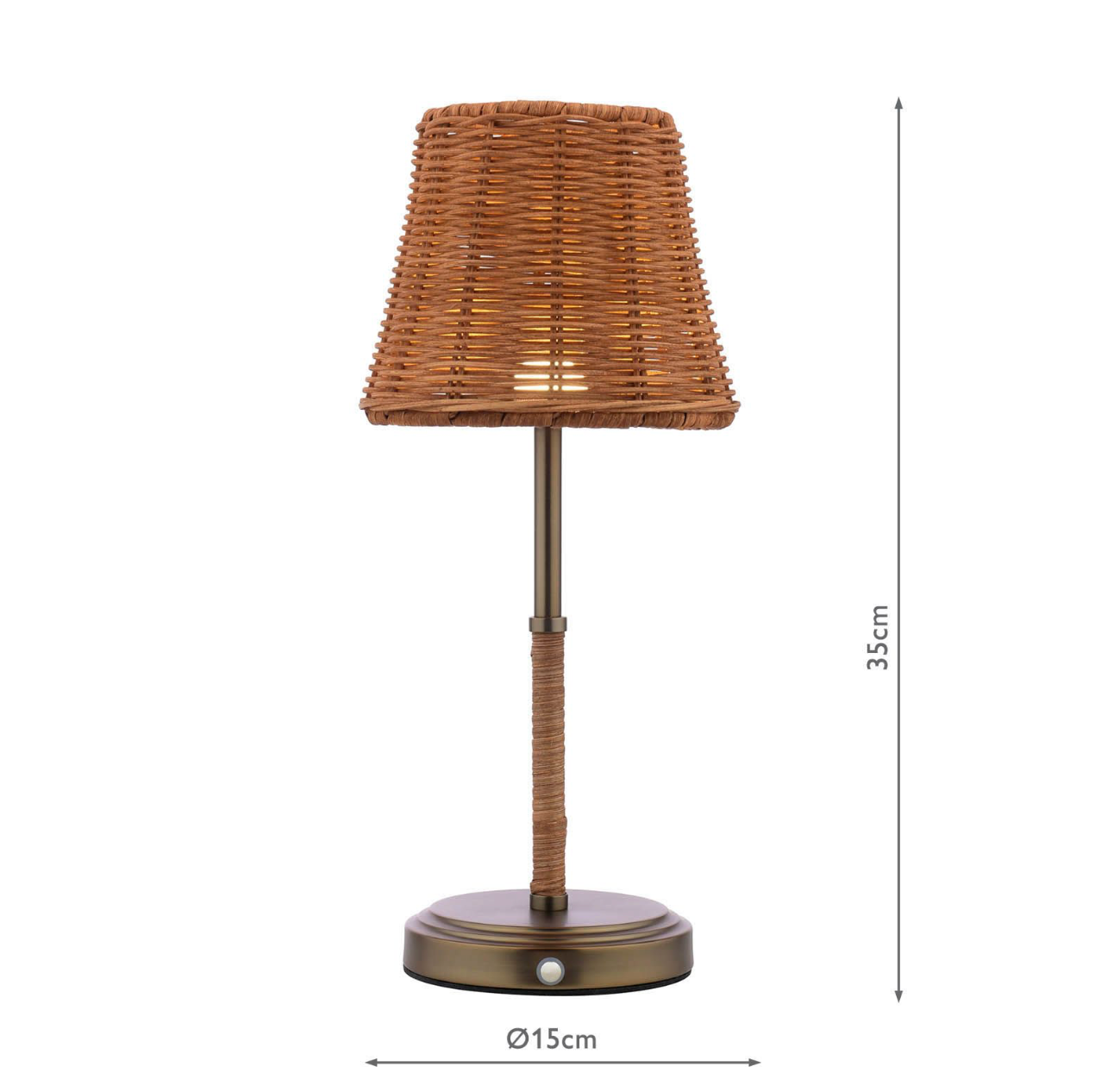 Joules Elcot Rechargeable LED Table Lamp Dark Rattan
