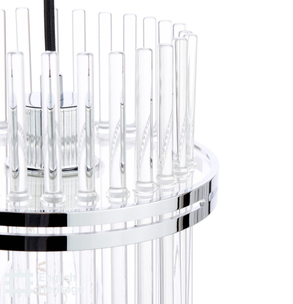 Eltham 3 Light Bar Pendant Polished Nickel and Glass