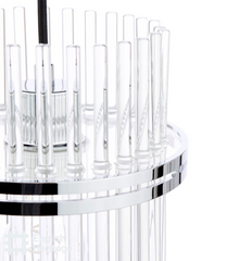 Eltham 3 Light Bar Pendant Polished Nickel and Glass