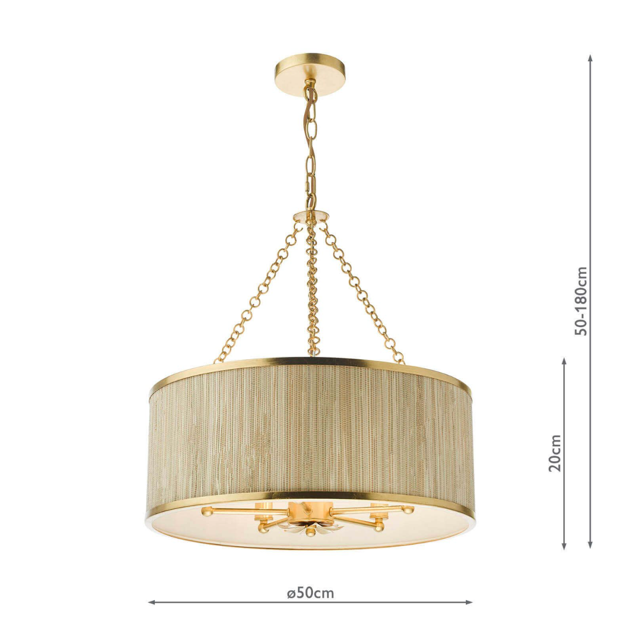 Fenella 5 Light Pendant Gold Leaf