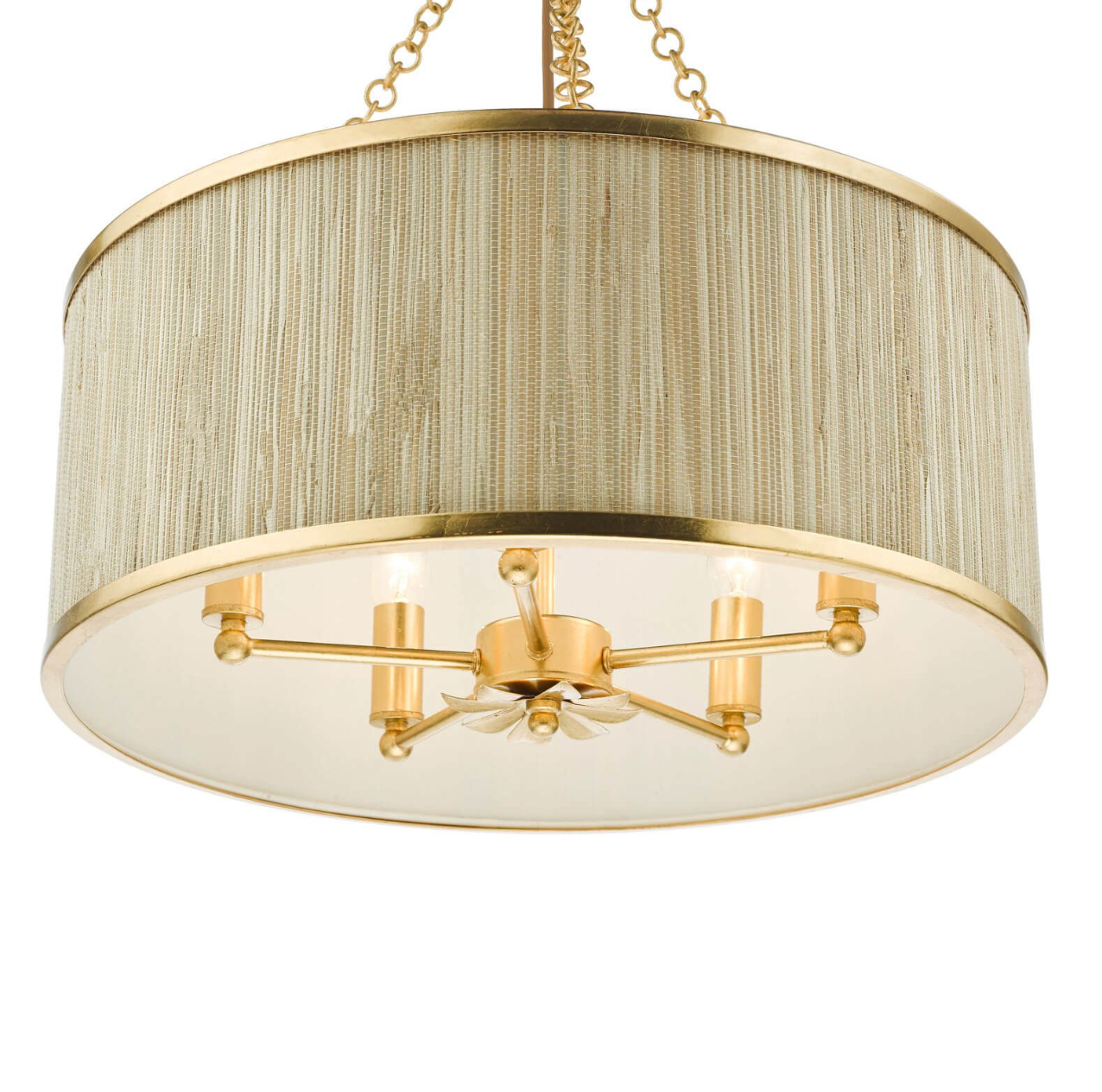 Fenella 5 Light Pendant Gold Leaf