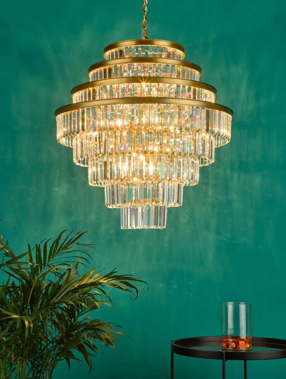 Rhapsody 12 Light Chandelier Bronze Crystal