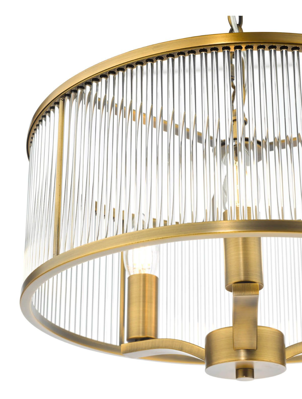 Evelyn 3 Light Pendant Antique Bronze and Glass