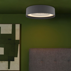 Fan Flush White With Grey Shade LED