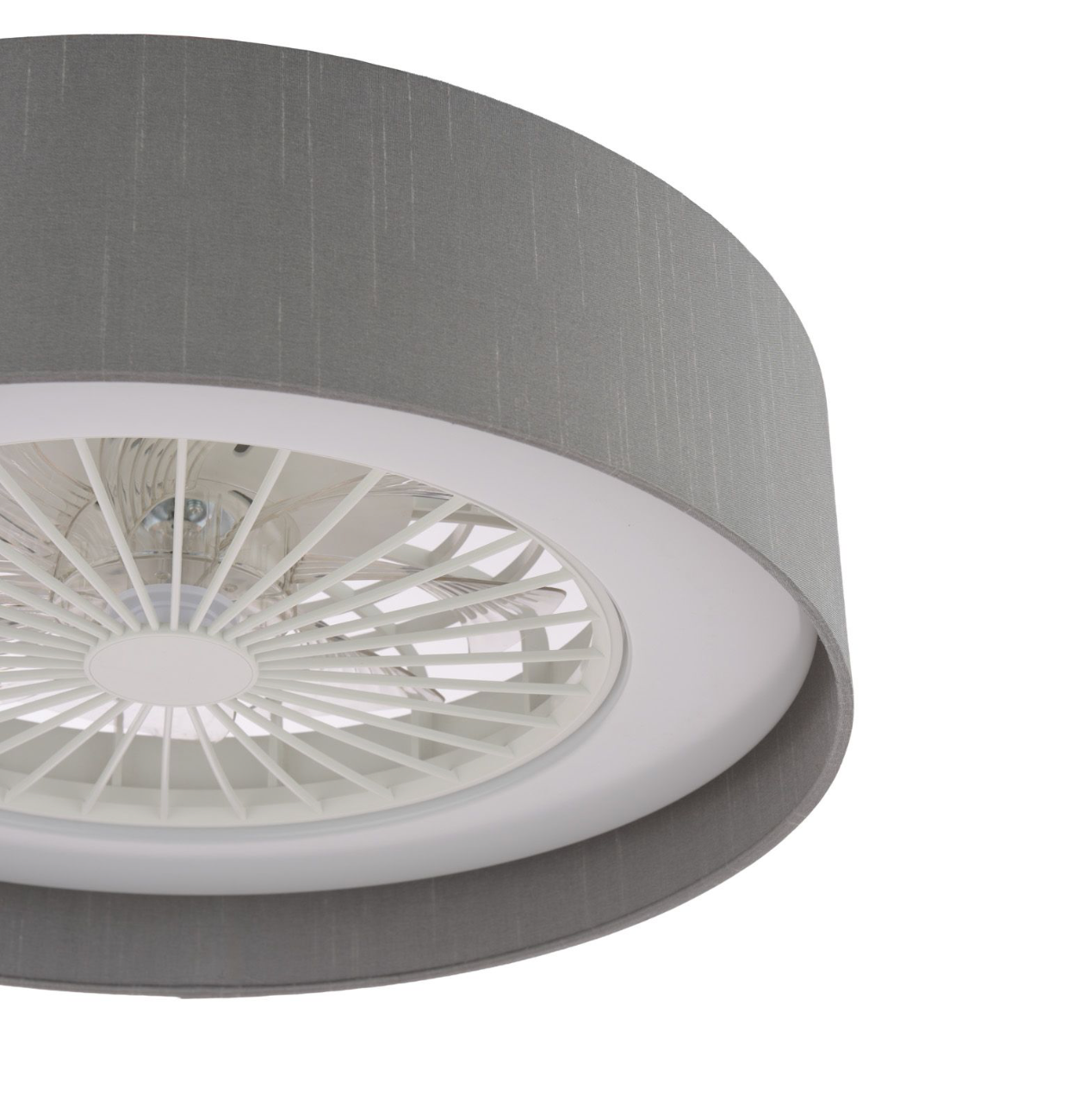 Fan Flush White With Grey Shade LED