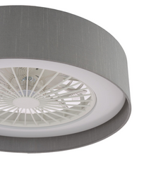 Fan Flush White With Grey Shade LED
