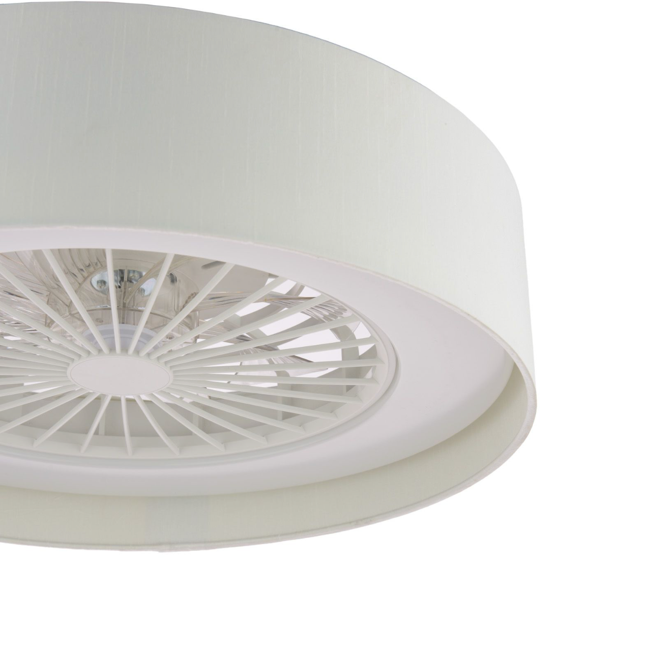 Fan Flush White With Shade LED