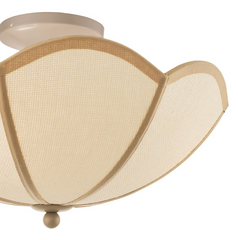 Giuliana 3 Light Semi-Flush Rattan and Satin Taupe