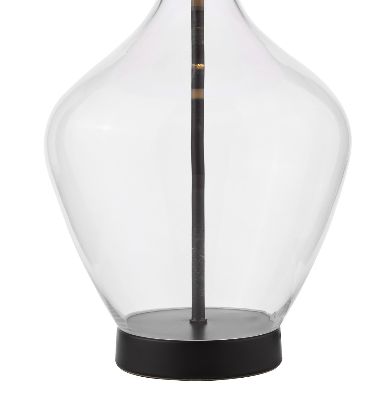 dar Lighting Drago Table Lamp Glass and Matt Black With Shade