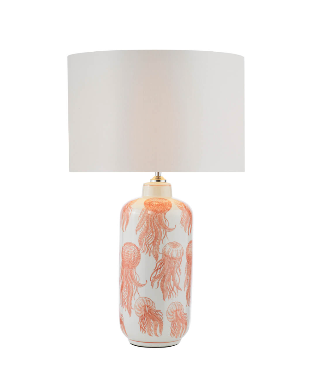 dar Lighting Cyanea Ceramic Table Lamp Pink and Satin Chrome base Only
