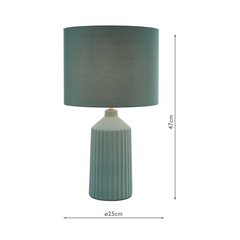 dar Lighting Chloris Large Table Lamp Green With Shade