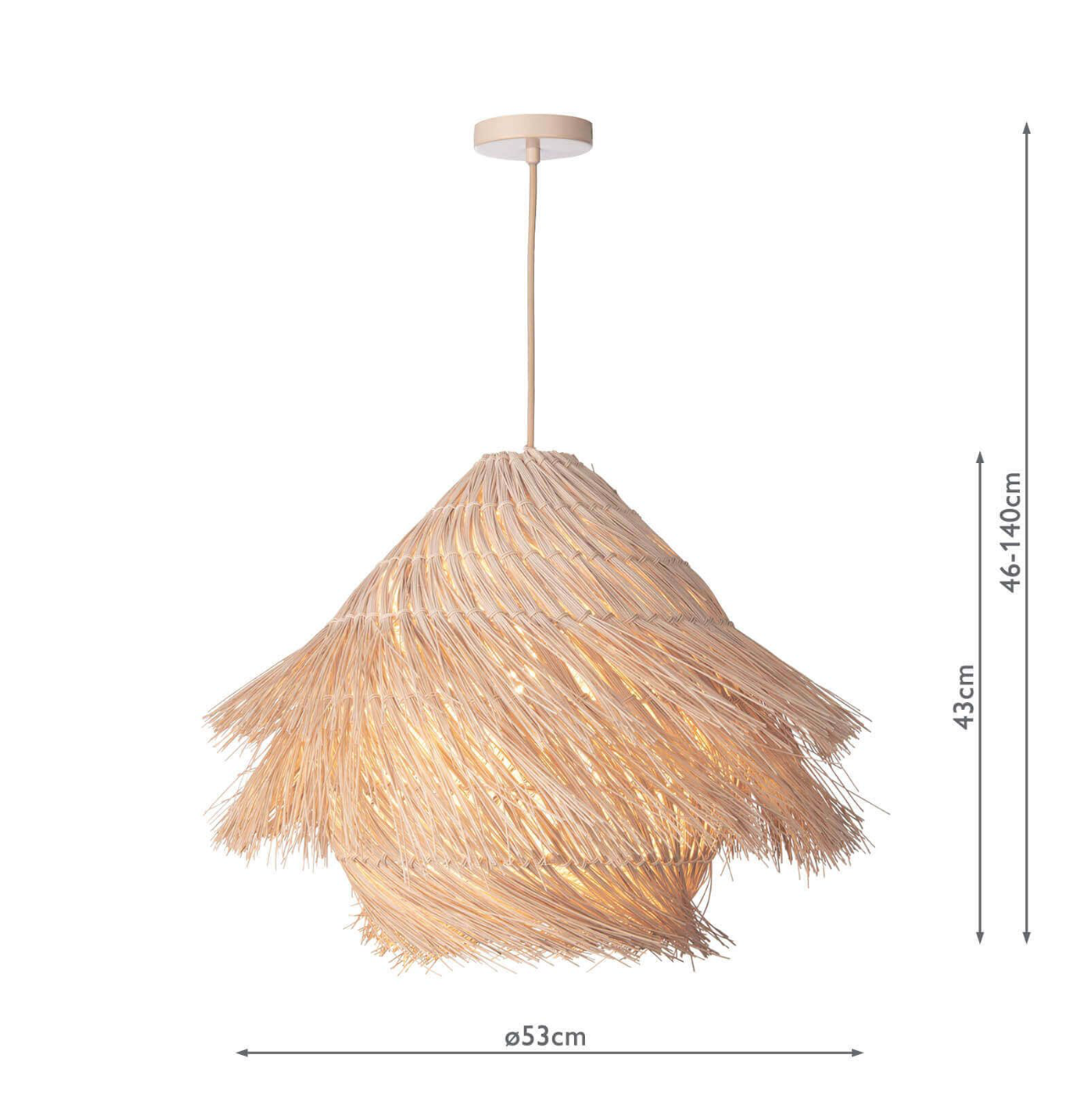 dar Lighting Preveli Pendant woven Rattan