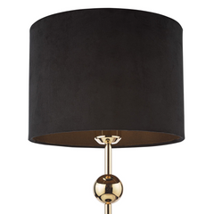 dar Lighting Jillian Table Lamp Marble and Polished Gold With Shade