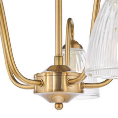Glynis 5 Light Semi-Flush Antique bronze  and Ribbed Glass