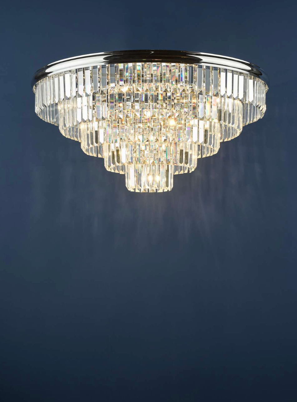 Eulalia 12 Light Flush Polished Chrome Crystal