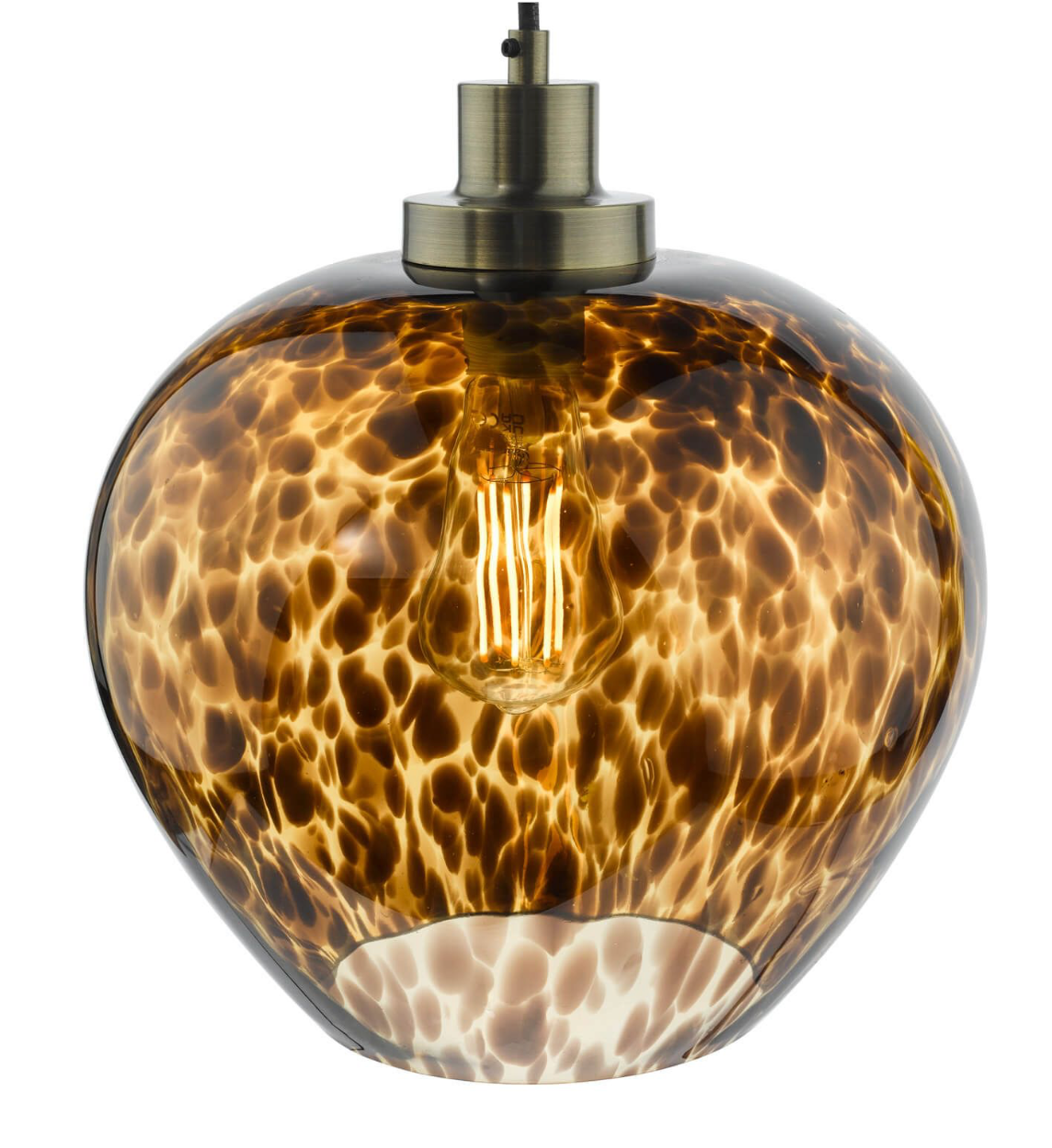 Leandra Pendant Tortoiseshell Glass and Antique Brass