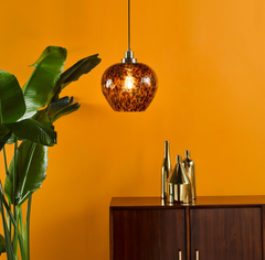 Leandra Pendant Tortoiseshell Glass and Antique Brass