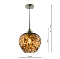 Leandra Pendant Tortoiseshell Glass and Antique Brass