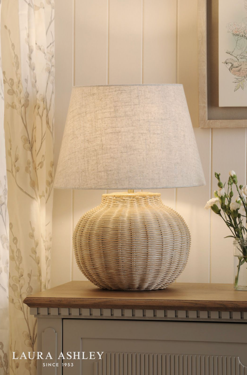 Laura Ashley Fernhill Large Table Lamp Matt Cream With Shade