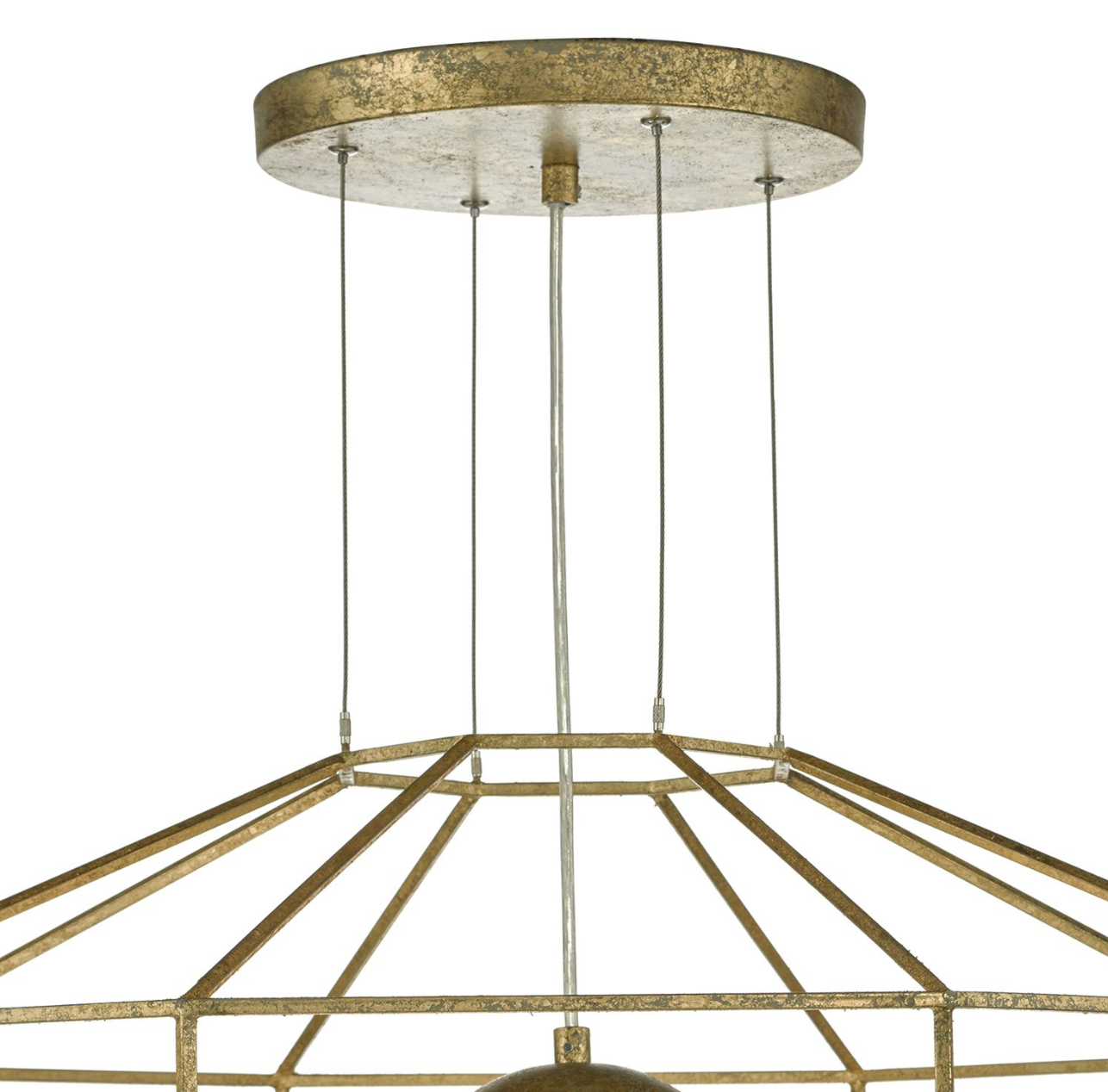 Izmir Hexagonal Old Gold Frame with Opal Glass
