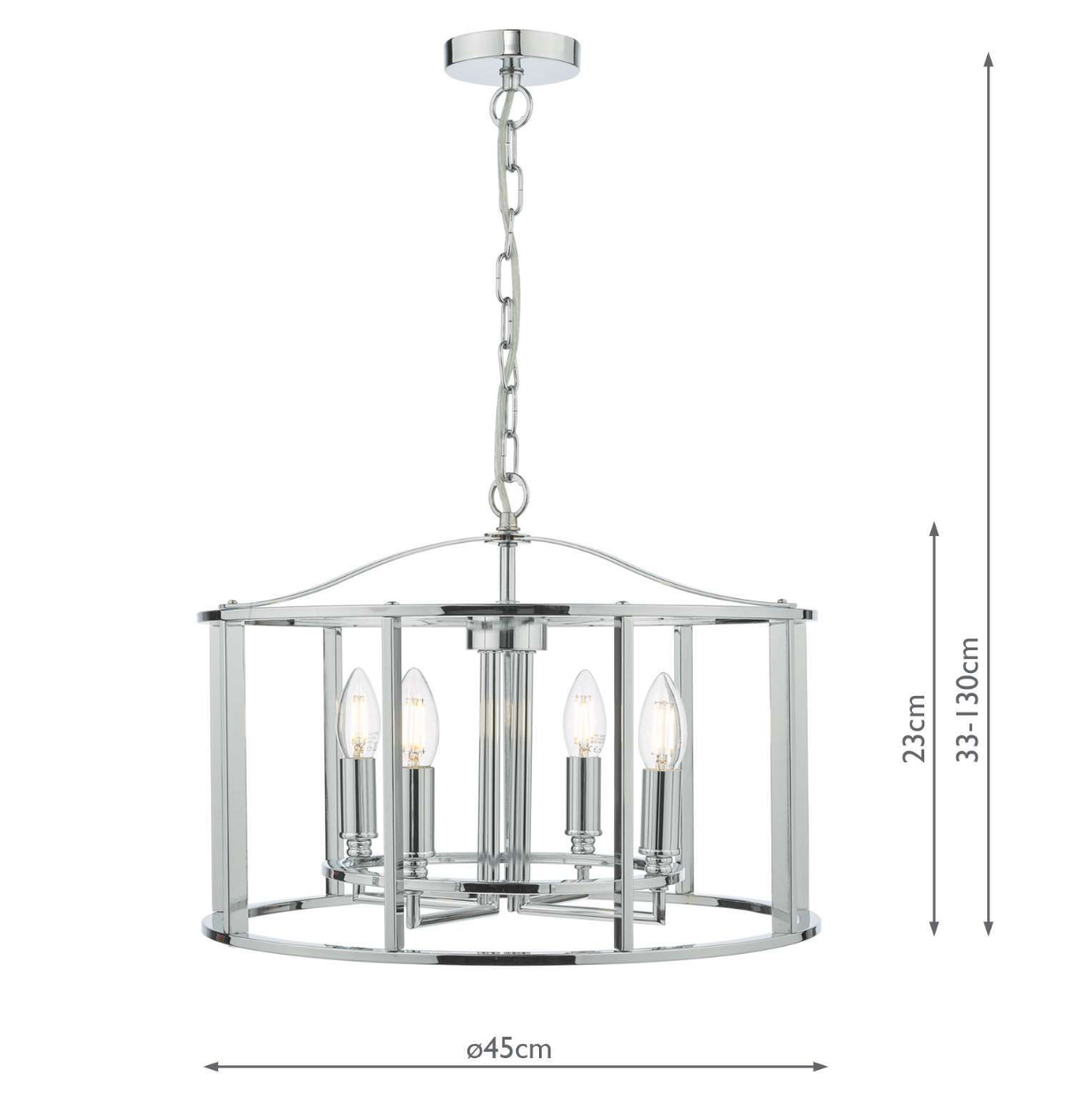 Myka 4 Light Pendant Polished Chrome