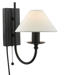 Sivan Wall Light Matt Black With Shade