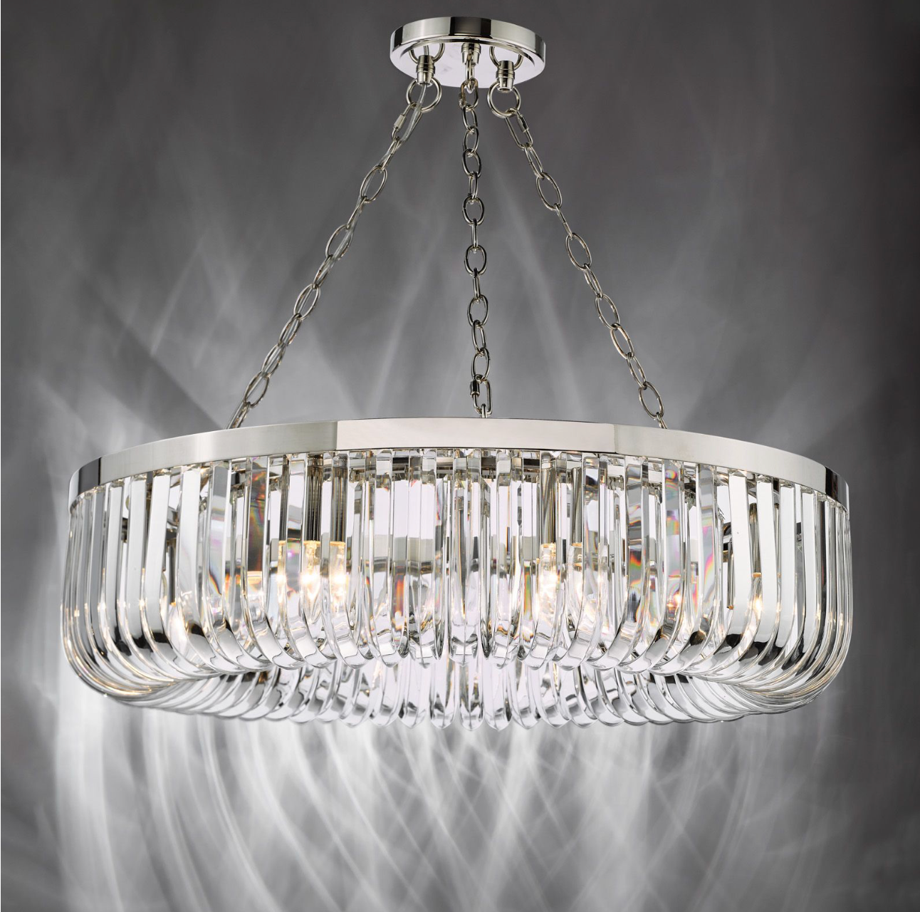 Sigourney 8 Light Pendant Polished Nickel and Crystal SIG0838