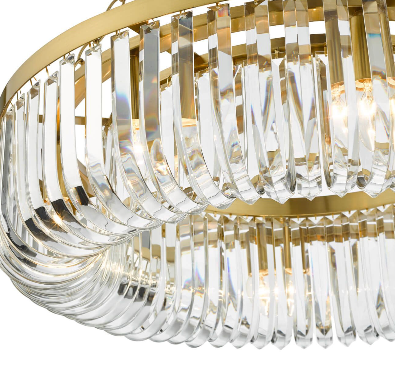 Sigourney 8 Light Pendant Satin Gold and Crystal