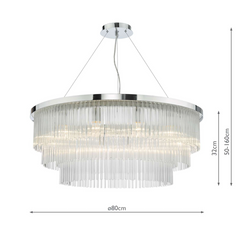 Alpheios 12 Light Chandelier Polished Chrome Glass