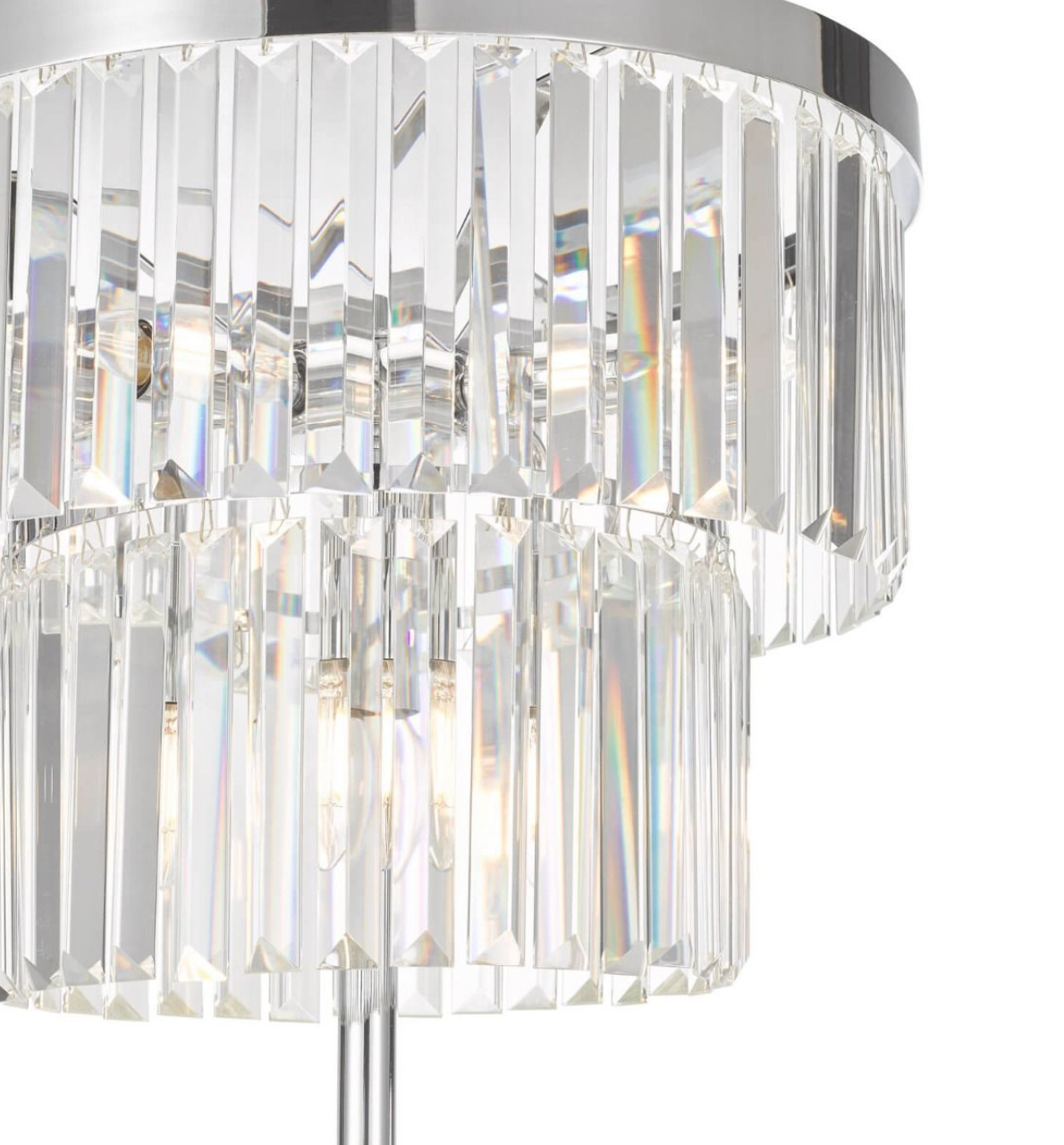 Angel 6 Light Floor Lamp Polished Chrome Crystal
