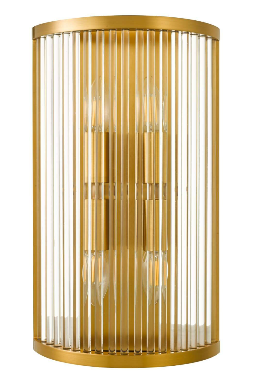 Eleanor 4 Light Wall Light Natural Brass Glass