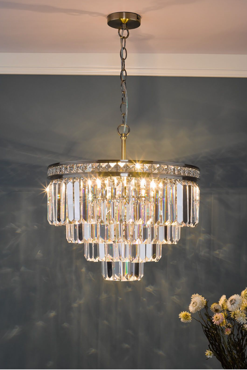 Vyana 4 Light Pendant Antique Brass dar lighting