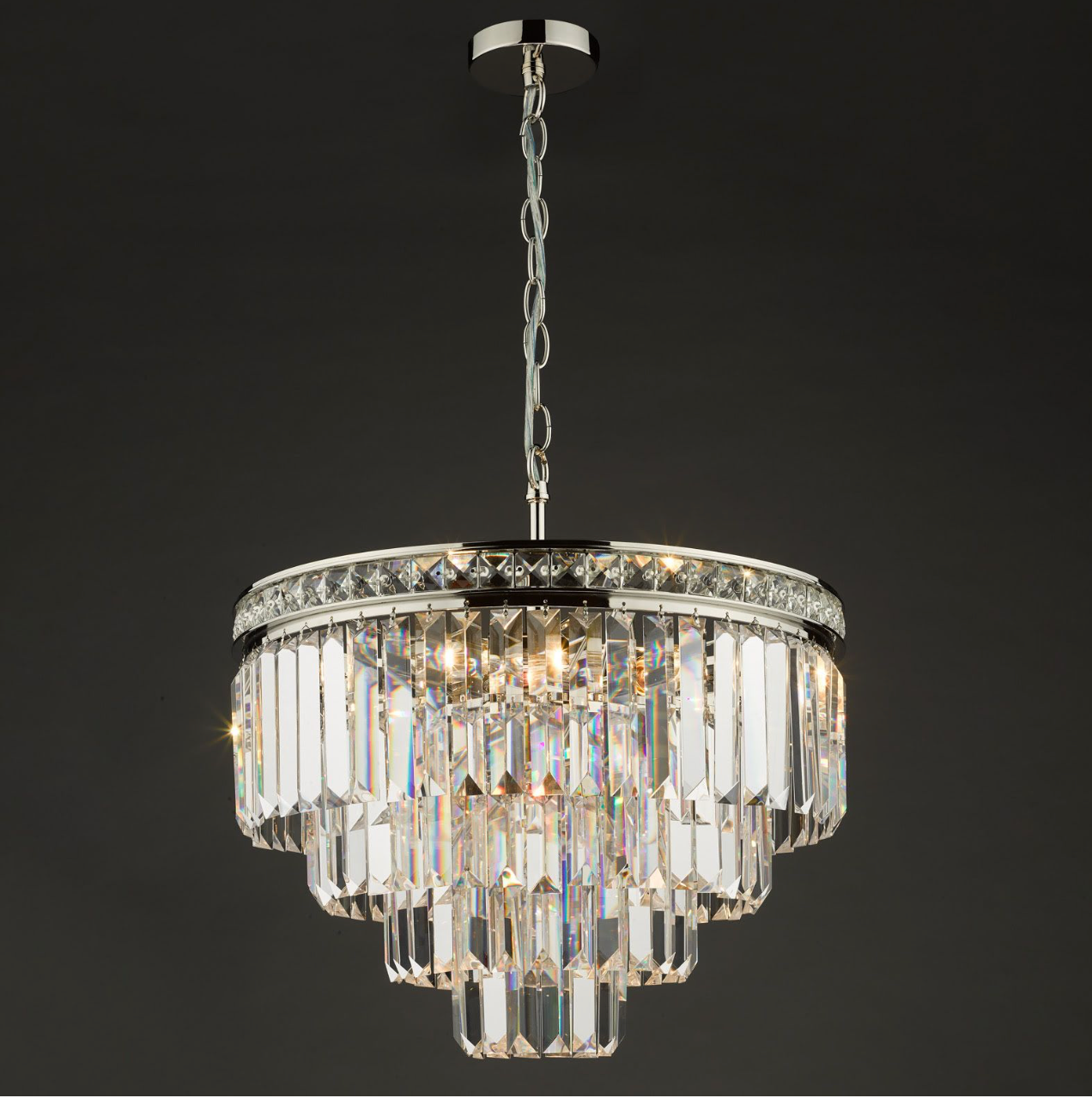 Vyana 4 Light Pendant Polished Nickel Crystal dar lighting