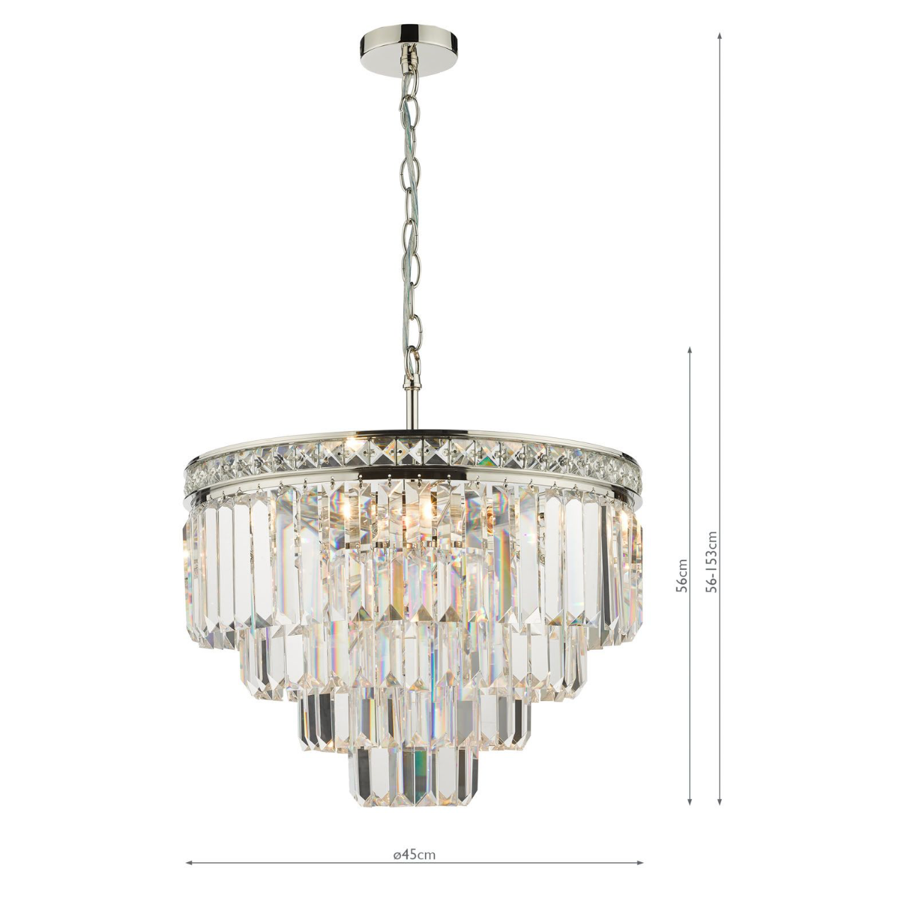 Vyana 4 Light Pendant Polished Nickel Crystal dar lighting