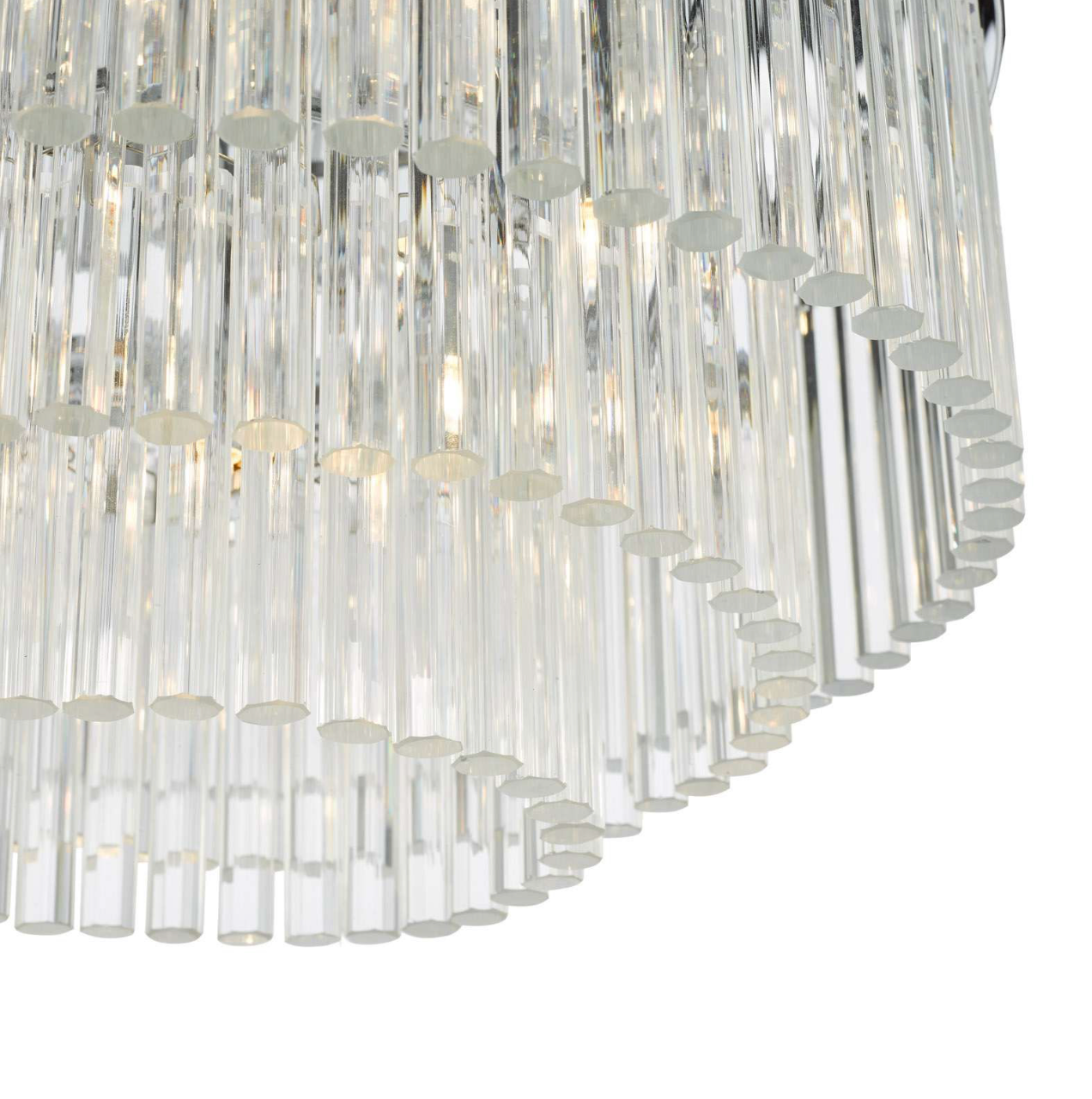 Logan 5 Light Flush Polished Chrome Clear Glass