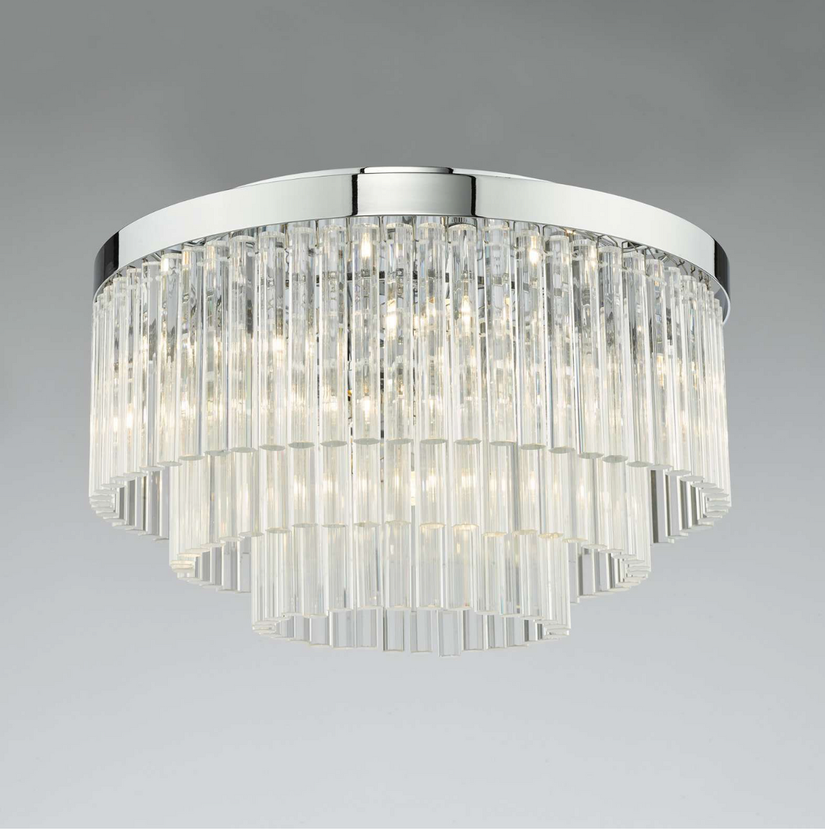 Logan 5 Light Flush Polished Chrome Clear Glass